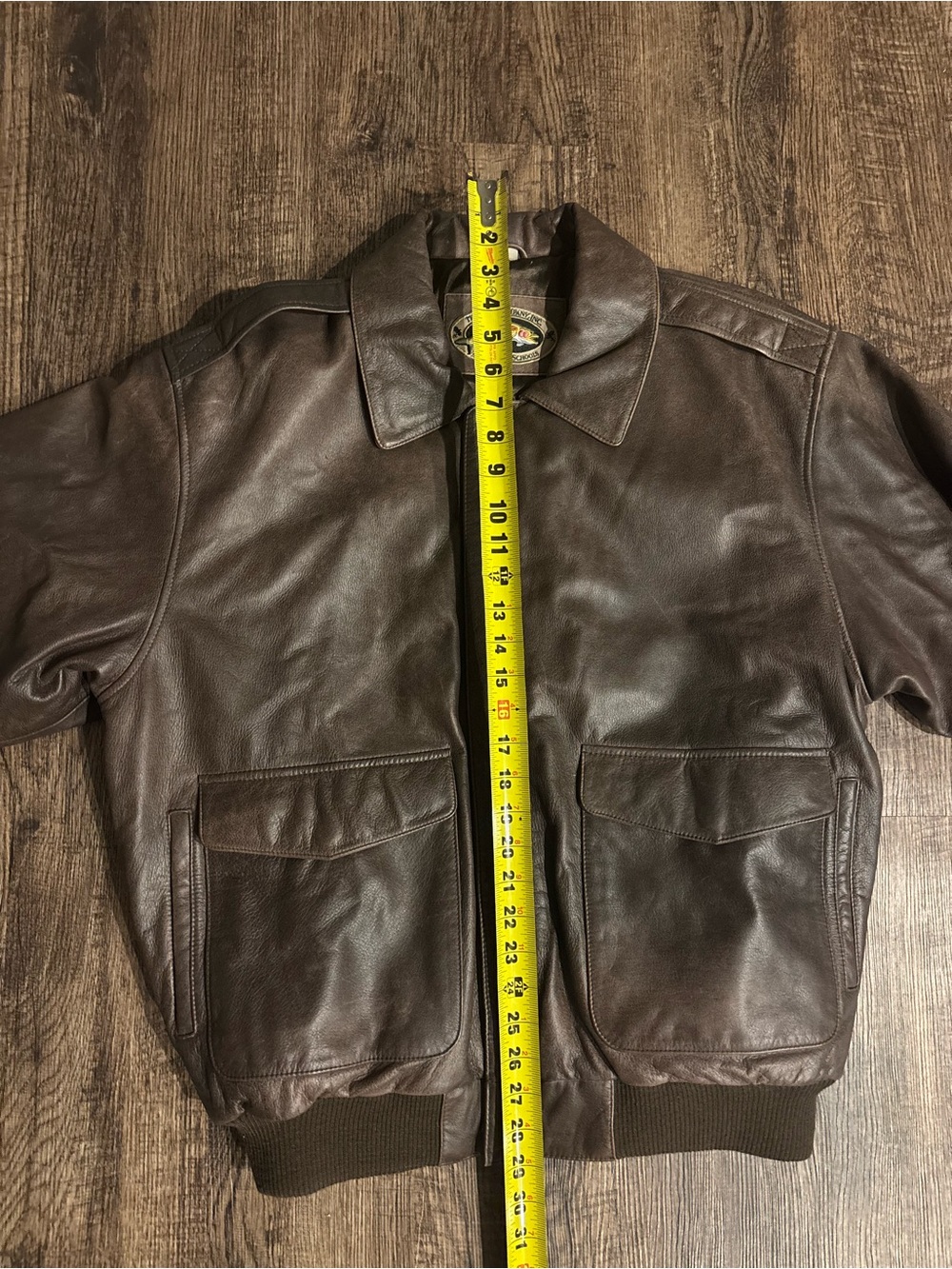 Vintage Orvis Fly Fishing Schools Leather Jacket Mens Large Brown Lined Full Zip - Picture 13 of 15